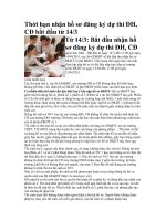 Thời Hạn Nhận Hồ Sơ dự thi DH,CD 2010