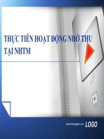 Tiểu luận môn thanh toán quốc tế thực tiễn hoạt động nhờ thu tại ngân hàng thương mại