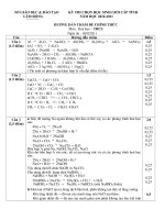 Đáp án HSG Hóa 9 tỉnh năm 2010 - 2011