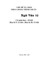 chủ đề tự chọn văn 10