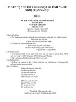 TUYỂN TẬP ĐỀ THI VÀO 10 MỘT SỐ TỈNH  VÀ ĐỀ NGHỊ LUẬN XÃ HỘI