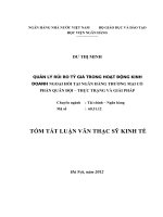 QUẢN LÝ rủi RO TỶ GIÁ TRONG HOẠT ĐỘNG KINH DOANH NGOẠI hối tại NGÂN HÀNG THƯƠNG mại cổ PHẦN QUÂN đội – THỰC TRẠNG và GIẢI PHÁP
