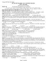 Đề thi thử ĐH Bắc Yên Thành có đáp án chi tiết