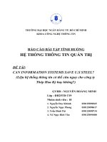 Tiểu luận hệ thống thông tin quản trị Liệu hệ thống thông tin có thể cứu nguy cho công ty thép Hoa Kỳ hay không ( Can infomation systems save U.S steel )