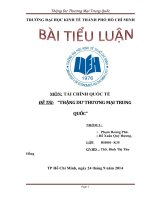 Tiểu luận tài chính quốc tế Thặng dư thương mại trung quốc