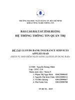 Tiểu luận hệ thống thông tin quản trị DỊCH VỤ BẢO HIỂM NGÂN HÀNG LLOYDS ÁP DỤNG RAD LLOYDS BANK INSURANCE SERVICES APPLIES RAD
