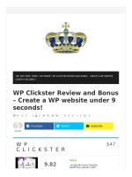 Particular review and EXCLUSIVE bonuses of WP Clickster