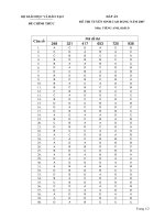 ĐÁP ÁN CÁC MÃ ĐỀ CĐ 2007