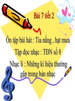 ôn tập bài hát Tia nắng hạt mưa +TĐN số 8 +Nhạc lí