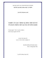 Nghiên cứu quy trình mạ đồng trên đế pet ứng dụng trong chế tạo ang-ten sóng radio