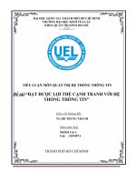 TIỂU LUẬN MÔN QUẢN TRỊ HỆ THỐNG THÔNG TIN ĐẠT ĐƯỢC LỢI THẾ CẠNH TRANH VỚI HỆ THỐNG THÔNG TIN
