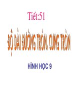 Tiết 51:ĐỘ DÀI ĐƯỜNG TRÒN-ĐỘ ĐÀ CUNG TRÒN