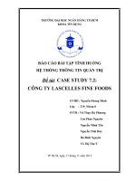 Tiểu luận hệ thống thông tin quản trị CÔNG TY LASCELLES FINE FOODS