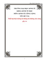 thất bại thị trường việc làm do thông tin bất cân xứng gây ra