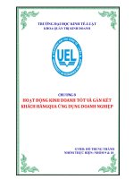 HOẠT ĐỘNG KINH DOANH TỐT VÀ GẮN KẾT KHÁCH HÀNGQUA ỨNG DỤNG DOANH NGHIỆP