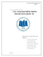 Tiểu luận môn thanh toán quốc tế Các loại bảo hiểm trong thanh toán quốc tế