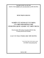luận văn nghiên cứu, đánh giá tác động của biến đổi khí hậu đối với đường quốc lộ khu vực miền trung