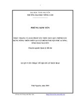 Thực trạng và giải pháp thúc đẩy quá trình xây dựng nông thôn mới tại 5 xã điểm ở huyện Phú Lương, tỉnh Thái Nguyên