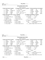 Các đề kiểm tra Let''s Learn English Book 1