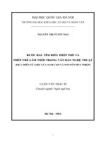 bước đầu tìm hiểu phép thế và phép thế lâm thời trong văn bản nghệ thuật (dựa trên cứ liệu của nam cao và nguyễn huy thiệp)