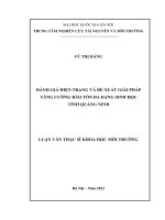 luận văn đánh giá hiện trạng và đề xuất giải pháp tăng cường bảo tồn đa dạng sinh học tỉnh quảng ninh
