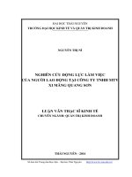 Nghiên cứu động lực làm việc của người lao động tại công ty TNHH MTV xi măng Quang Sơn 2014