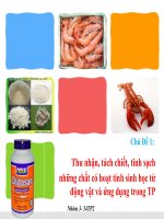 Thu nhận, tách chiết, tinh sạch những chất có hoạt tính sinh học từ động vật và ứng dụng trong TP