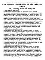 Các mẫu bài tự giới thiệu thi giao lưu tiếng Anh