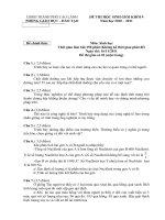 Đề & đáp án HSG Sinh học 9 TP Cao Lãnh(2010-2011).