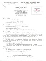 Đề, đáp án tuyển sinh THPT Quảng Ninh 2010