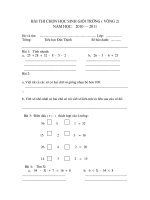 Đề thi chọn HSG lớp 2 Vòng 2