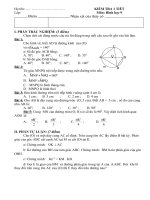Đề + ĐA KT Toán 9 chương 3 (Góc - đường tròn)
