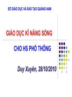Giáo dục kĩ năng sống qua môn sinh học