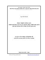 Phát triển nông sản theo hướng sản xuất hàng hóa trên địa bàn huyện Hàm Yên tỉnh Tuyên Quang