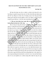 Một số giải pháp chủ yếu phát triển dịch vụ du lịch thành phố Đà Nẵng