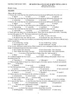 đề kiểm tra 8 tuan kì II môn Tiếng Anh 12