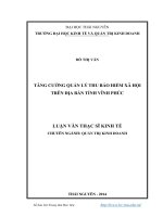 Tăng cường quản lý thu bảo hiểm xã hội trên địa bàn tỉnh Vĩnh Phúc 2014