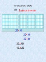 so sánh các số tròn trăm