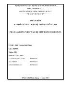 Tiểu luận An toàn và bảo mật hệ thống thông tin PHÁ PASS ĐĂNG NHẬP VÀO HỆ ĐIỀU HÀNH WINDOWNS