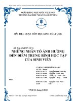 Tiểu luận môn Kinh tế lượng Các yếu tố tác ảnh hưởng đến điểm trung bình học tập của sinh viên