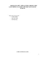 Tiểu luận môn Kinh tế lượng Khảo sát mức tiền lương công việc làm thêm của sinh viên ĐH Ngân hàng TP.HCM