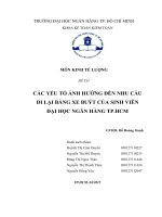Tiểu luận môn Kinh tế lượng CÁC YẾU TỐ ẢNH HƯỞNG ĐẾN NHU CẦU ĐI LẠI BẰNG XE BUÝT CỦA SINH VIÊN ĐẠI HỌC NGÂN HÀNG TP.HCM
