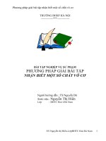 Phương pháp giải bài tập nhận biết một số chất vô cơ