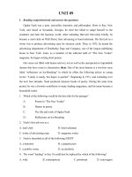 Bài tập bổ trợ và nâng cao tiếng Anh - Unit 09