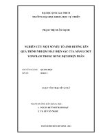 Nghiên cứu một số yếu tố ảnh hưởng lên quá trình nhuộm màu điện sắc của màng Oxit Vonfram trong dung dịch điện phân