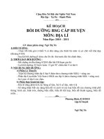 Kế hoạch bồi dưỡng HSG tổ sử địa