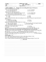 ĐỀ KIỂM TRA 1 TIẾT SINH HỌC 8-KÌ 2