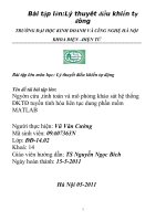 tiểu luận điện điện tử  Ngyên cứu ,tính toán và mô phỏng khảo sát hệ thống ĐKTĐ tuyến tính hóa liên tục dung phần mềm MATLAB