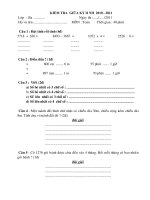 De kiem tra mon toan- Lop 3 - GHKII