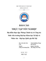 BÁO CÁO THỰC TẬP TỐT NGHIỆP Địa điểm thực tập Phòng Chính trị và Công tác Sinh viên trường Đại học Khoa học Xã hội và Nhân văn – Đại học Quốc gia Hà Nội